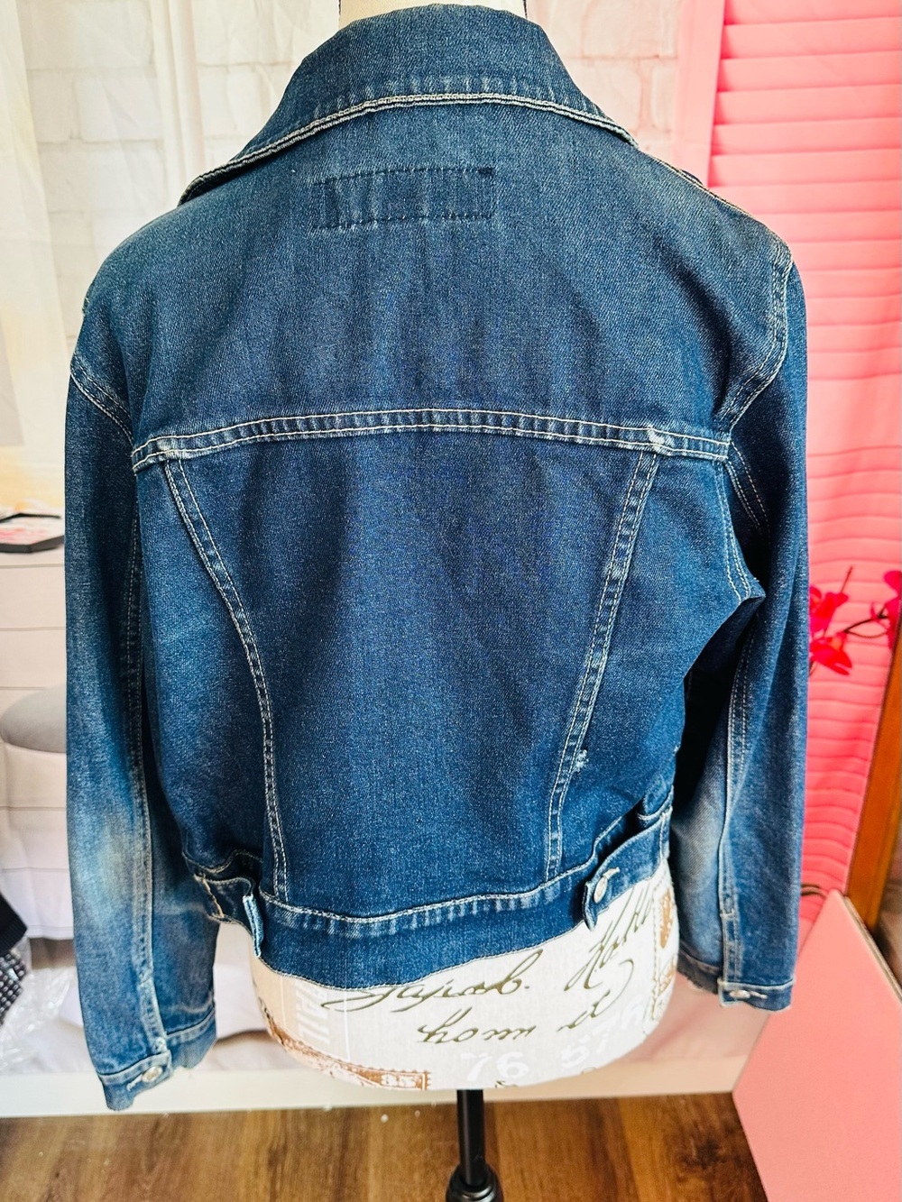 Vintage Paris Blues Embroidered Denim Jacket - Picture 8 of 12